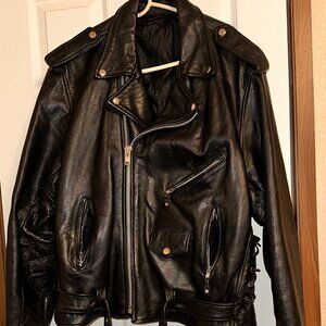 Vintage men's leather motorcycle jacket Size XL